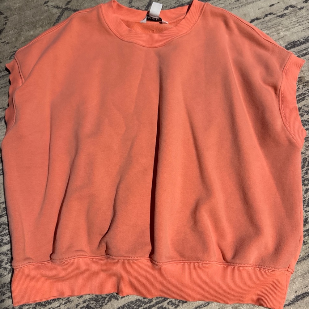 Athleta Coral Sleeveless Sweatshirt